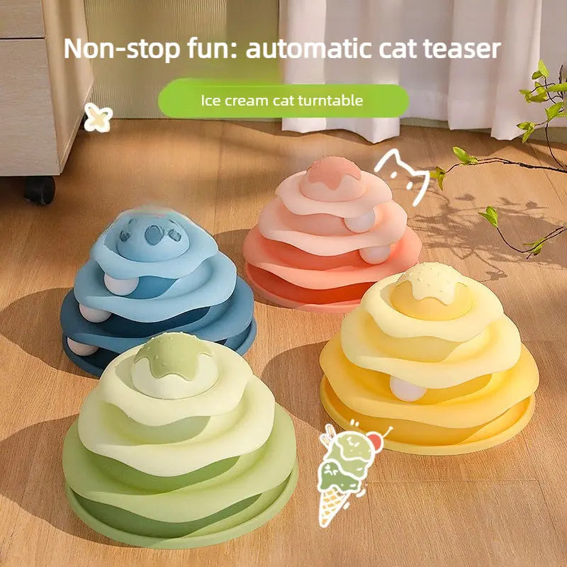 3-Tier Cat Track Toy Ball Tower – Interactive Self Play Cat Toy  Decorla