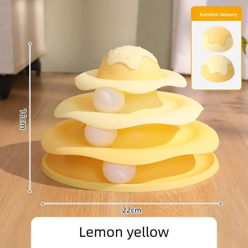 3-Tier Cat Track Toy Ball Tower – Interactive Self Play Cat Toy  Decorla