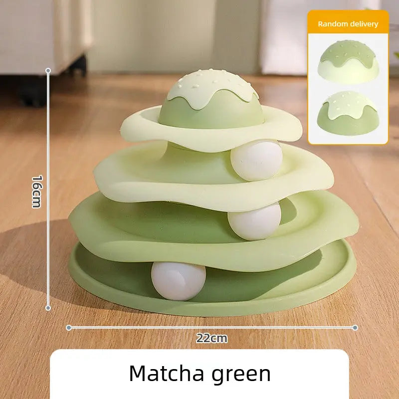 3-Tier Cat Track Toy Ball Tower – Interactive Self Play Cat Toy  Decorla