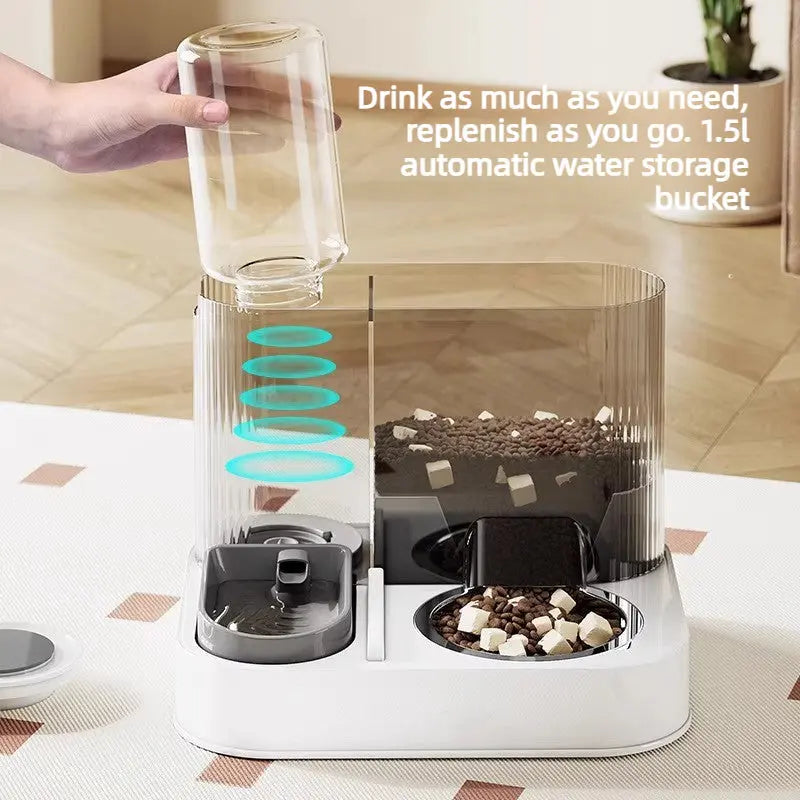 Automatic Food and Water Pet Station with Fountain  Decorla