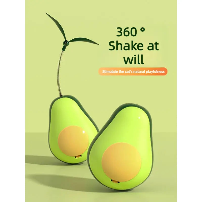 Avocado Wobble Cat Toy with Wand Teaser, Catnip Ball & Treat Dispenser  Decorla