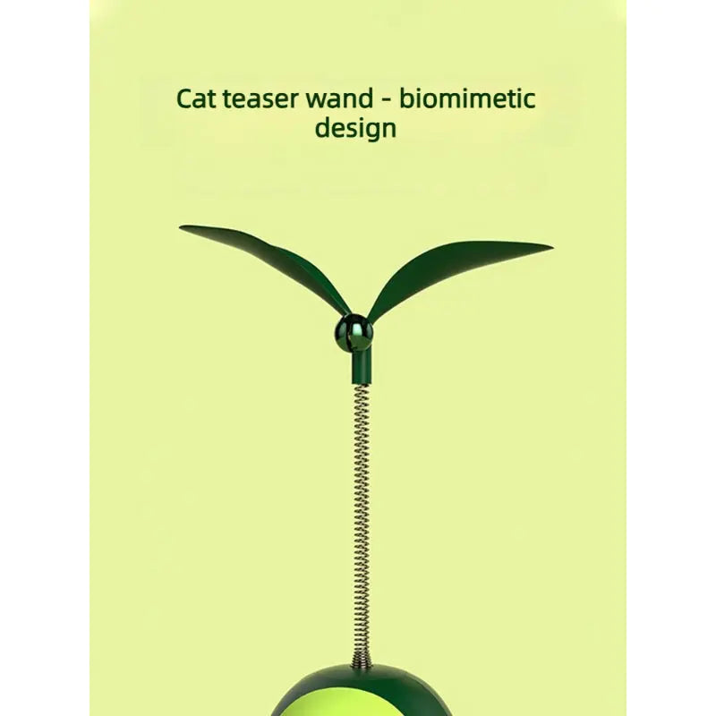 Avocado Wobble Cat Toy with Wand Teaser, Catnip Ball & Treat Dispenser  Decorla