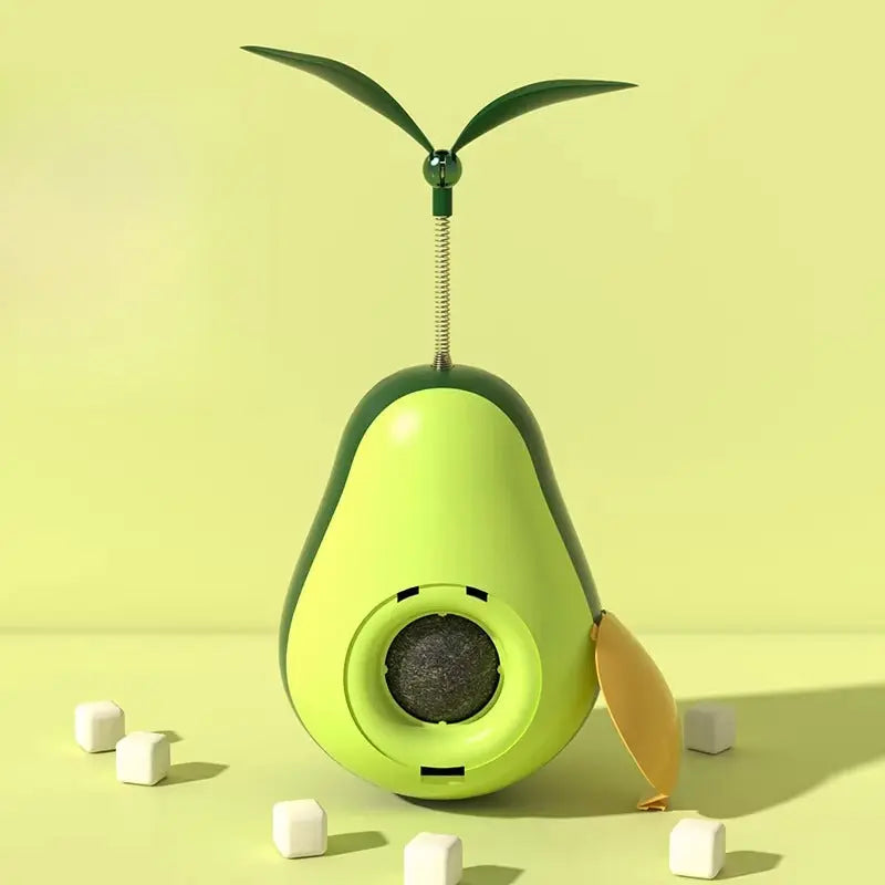 Avocado Wobble Cat Toy with Wand Teaser, Catnip Ball & Treat Dispenser  Decorla