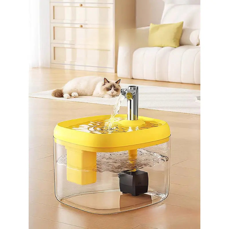 Cat Water Fountain with Flowing Filtered Water for Cats and Dogs  Decorla