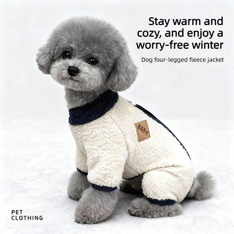 Cozy Fleece Dog Winter Jumpsuit Onesie  Decorla