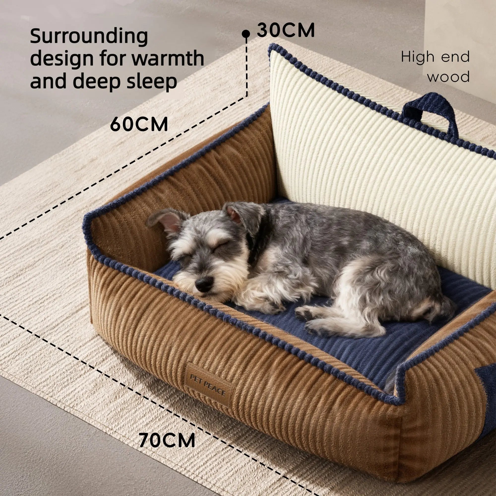 Cozy Support Dog Sofa Bed with Washable Cover  Decorla