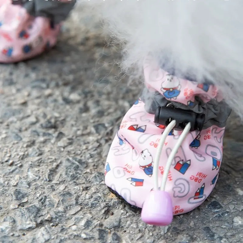 Cute Bear Print Dog Shoes Soft Sole Booties  Decorla