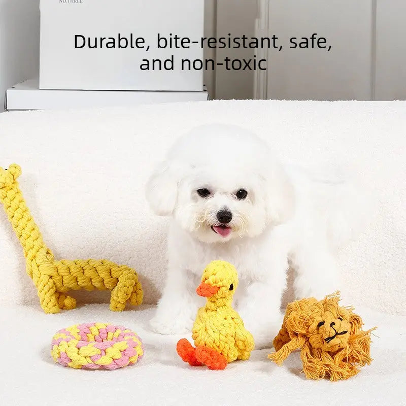 Dog Rope Toy Set – Cotton Rope Knot Tug Toys for Chewing  Decorla