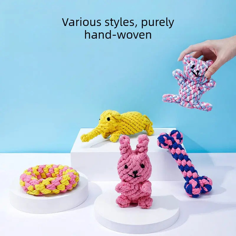 Dog Rope Toy Set – Cotton Rope Knot Tug Toys for Chewing  Decorla