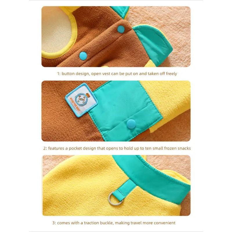 Dog Winter Vest Warm Pet Jacket with Leash Ring  Decorla