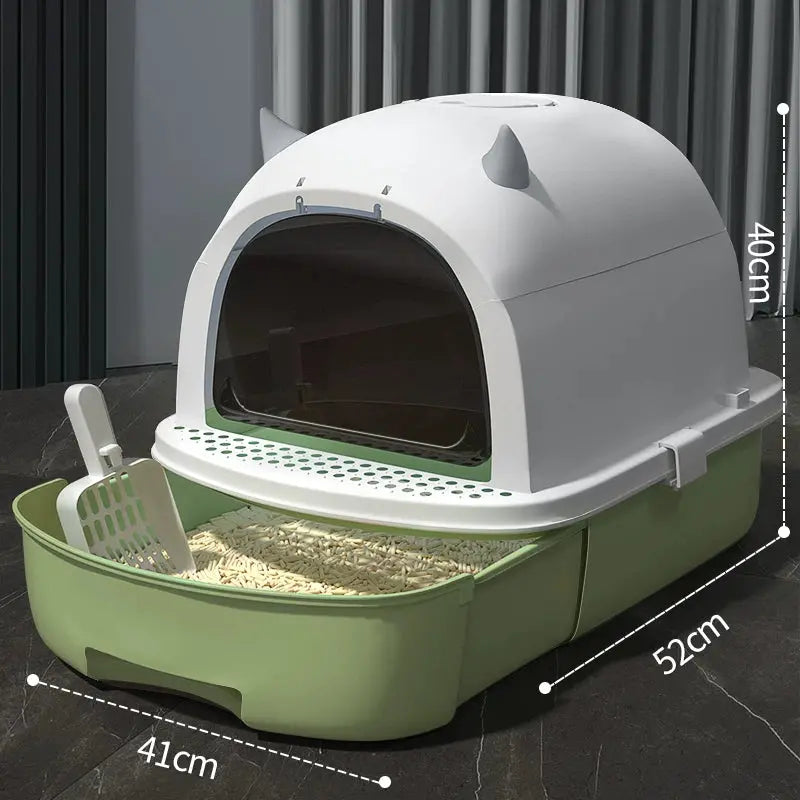 Enclosed Cat Litter Box with Lid and Odor Filter  Decorla