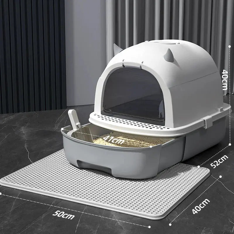 Enclosed Cat Litter Box with Lid and Odor Filter  Decorla