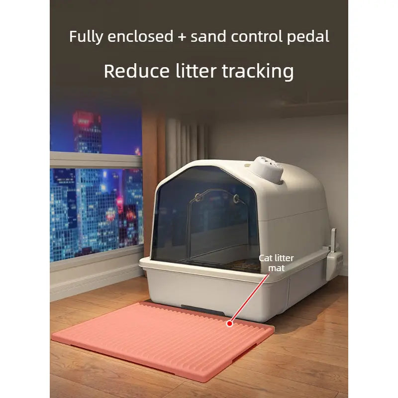 Enclosed Cat Litter Box with Lid and Odor Filter  Decorla