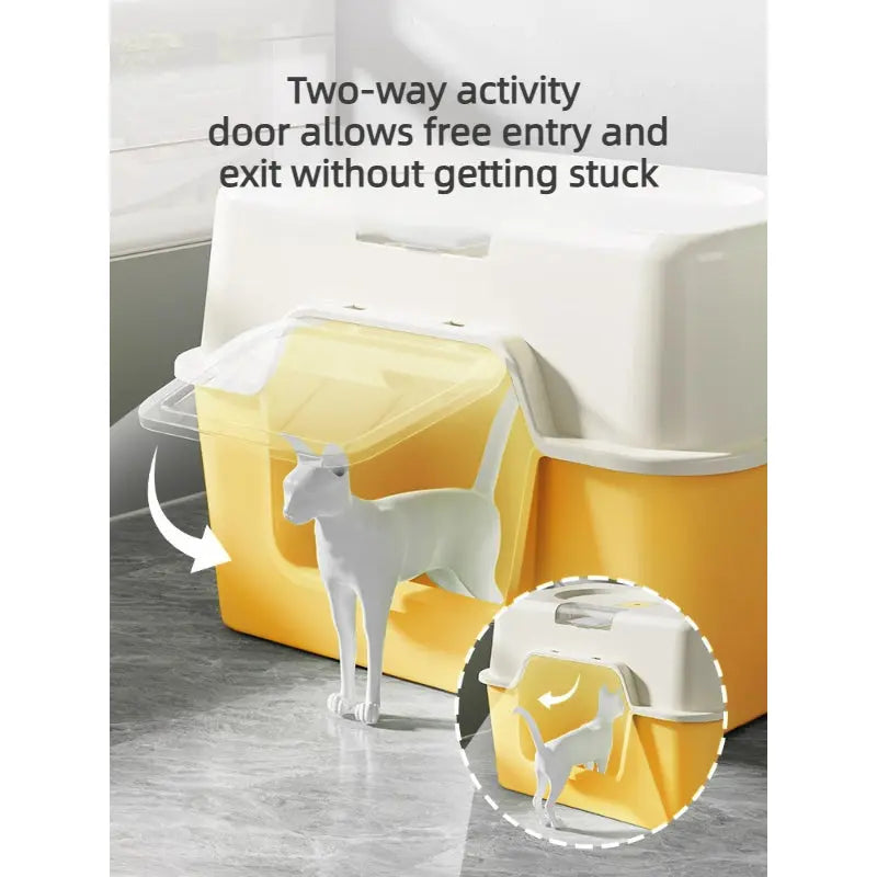 Enclosed Cat Litter Box with Removable Lid and Odor Filter  Decorla