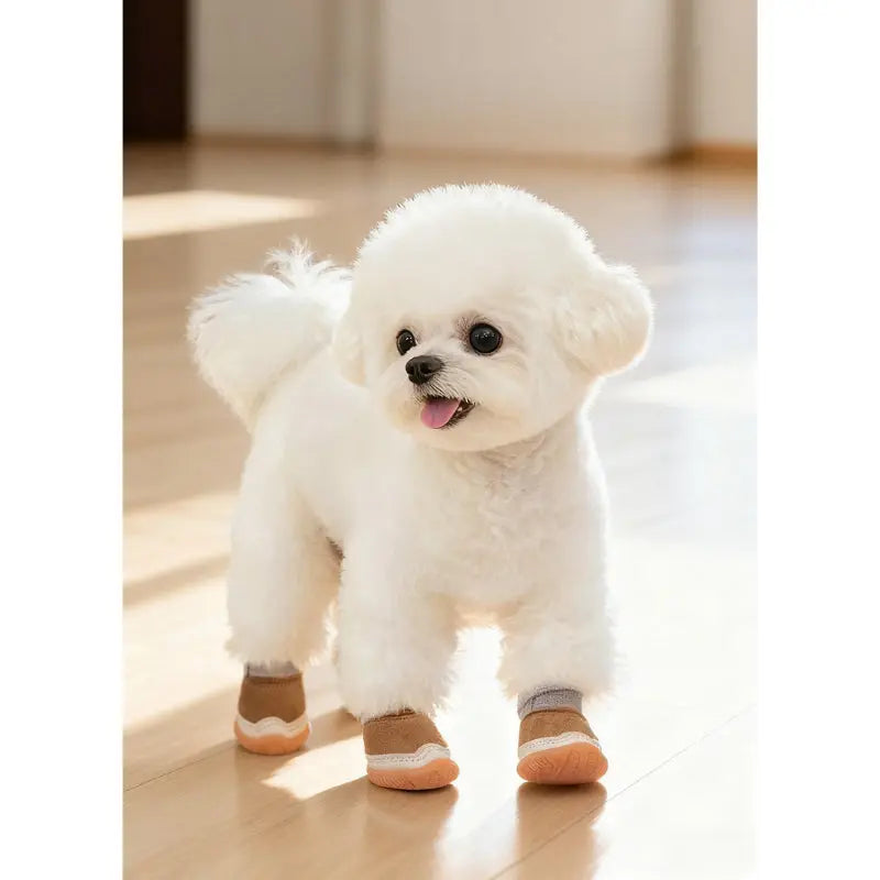 Fleece-Lined Dog Boots for Winter with Non-Slip Soft Soles  Decorla