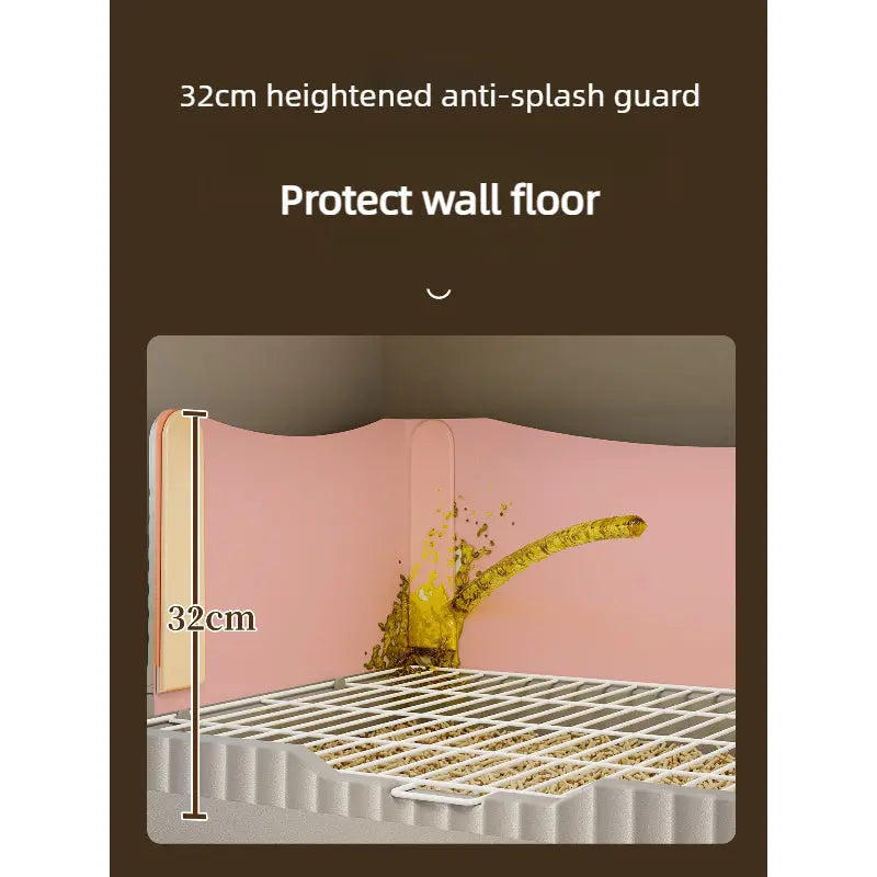 High Splash Guard Dog Potty Tray with Removable Grid  Decorla