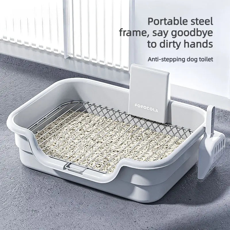 Indoor Dog Potty Tray with Raised Grid and Splash Guard  Decorla
