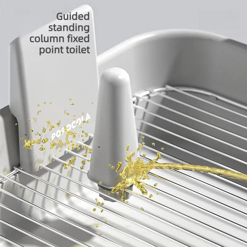 Indoor Dog Potty Tray with Raised Grid and Splash Guard  Decorla