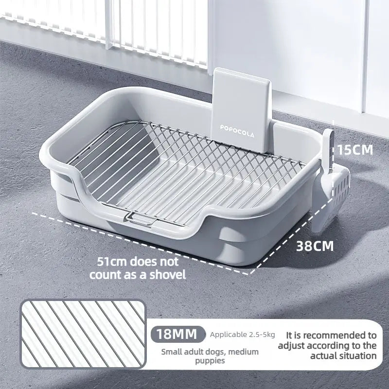 Indoor Dog Potty Tray with Raised Grid and Splash Guard  Decorla