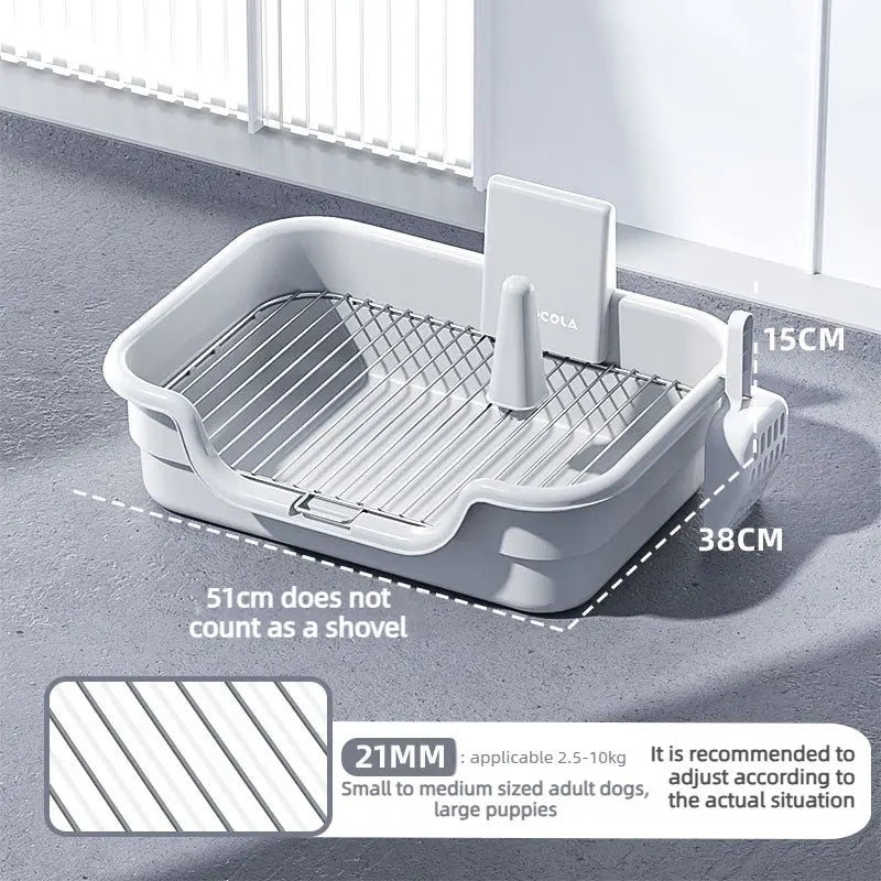 Indoor Dog Potty Tray with Raised Grid and Splash Guard  Decorla