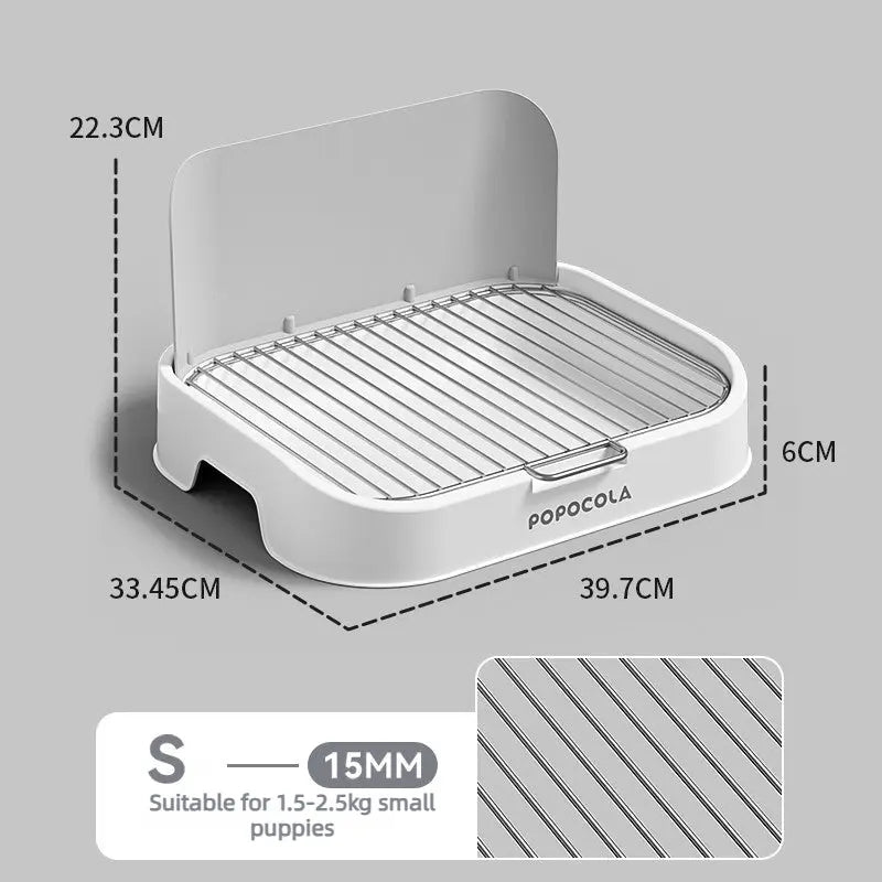 Indoor Dog Potty Tray with Raised Grid and Splash Guard  Decorla