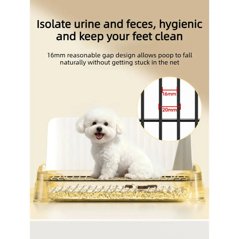 Indoor Dog Potty Tray with Splash Guard and Removable Grid  Decorla
