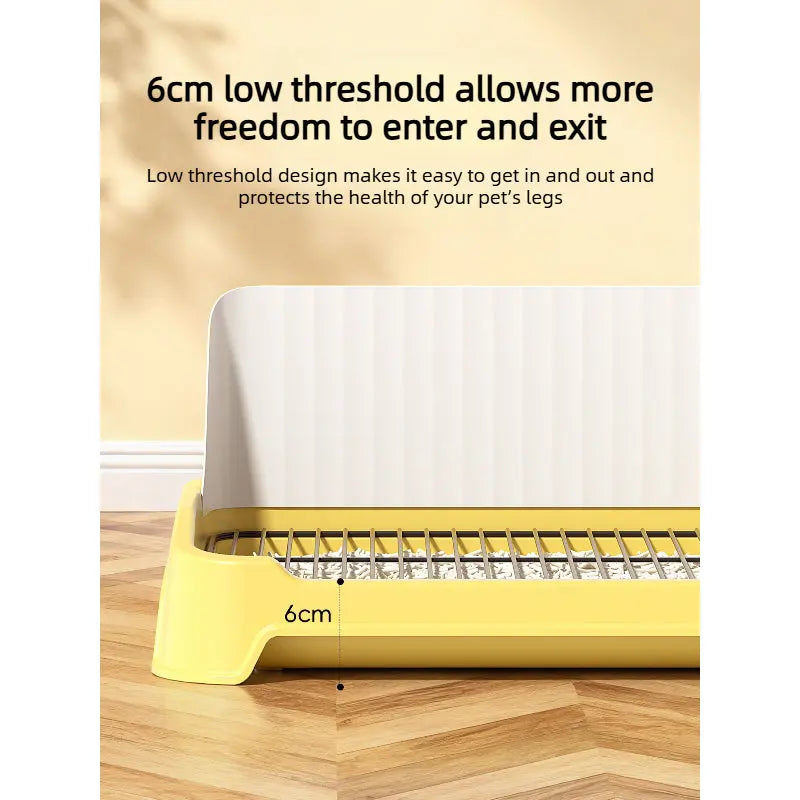 Indoor Dog Potty Tray with Splash Guard and Removable Grid  Decorla