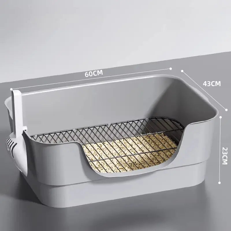 Indoor Dog Potty Tray with Splash Guard and Removable Grid  Decorla