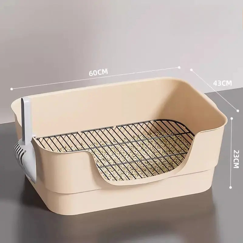 Indoor Dog Potty Tray with Splash Guard and Removable Grid  Decorla