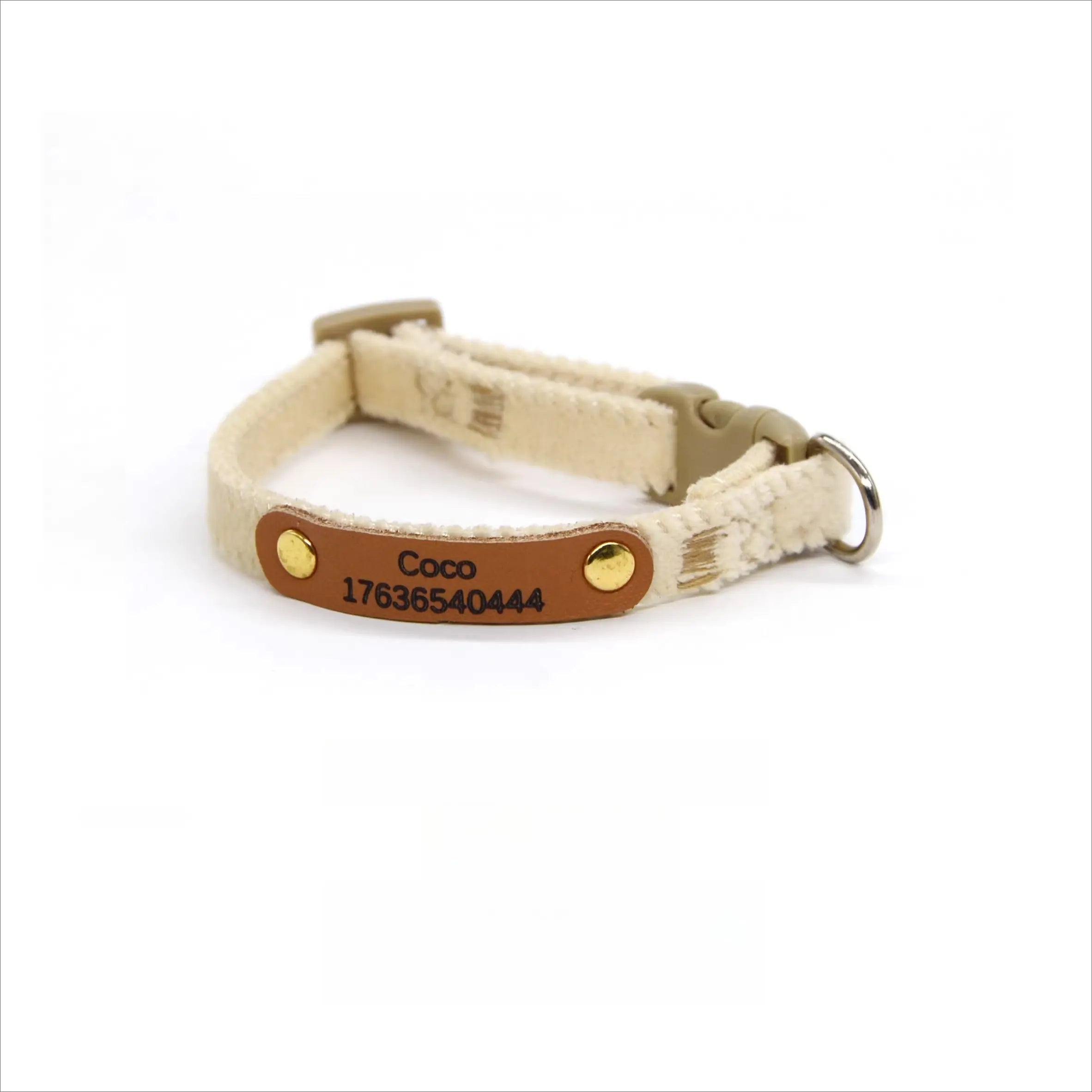 Personalized Velvet Pet ID Collar (Laser Engraved)  Decorla