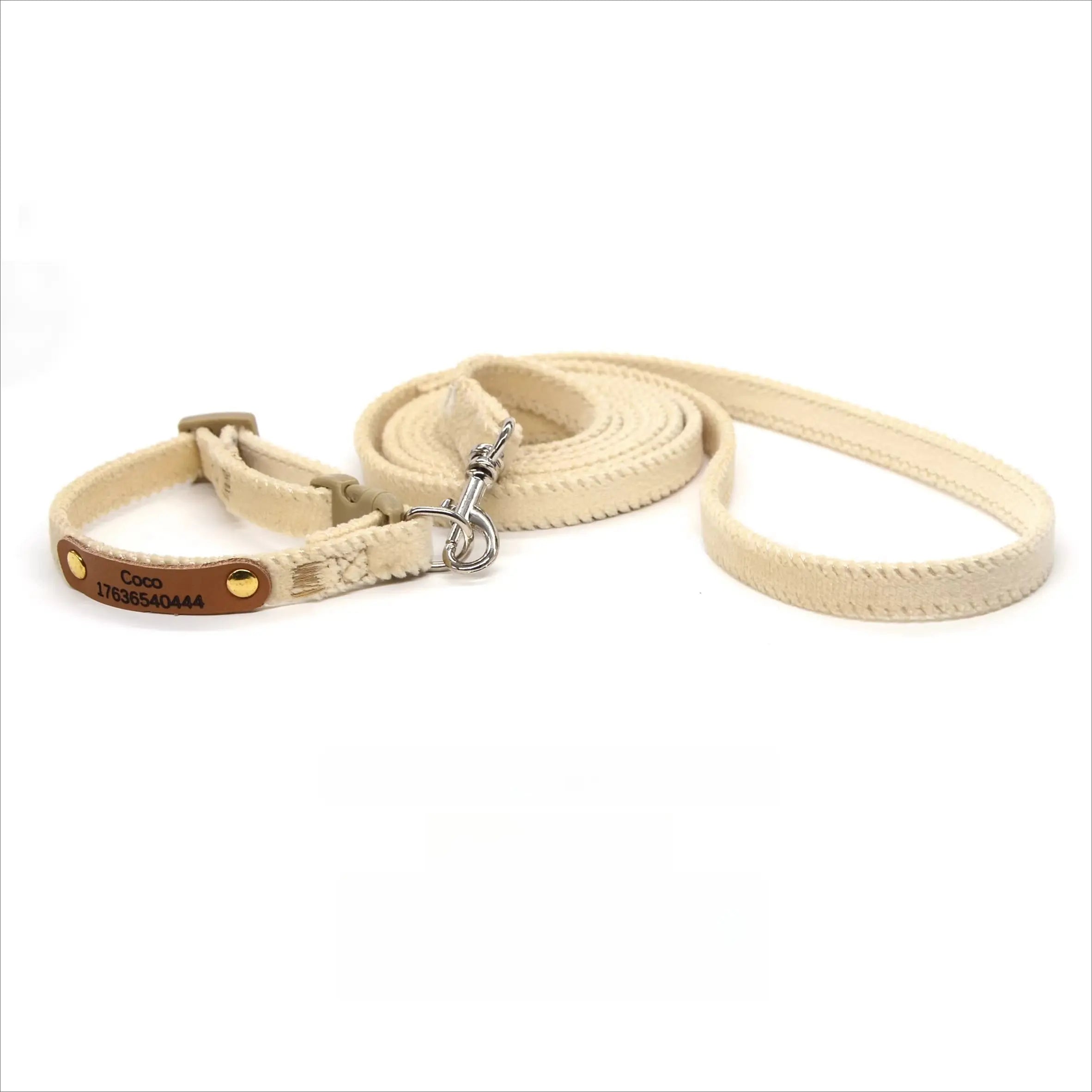 Personalized Velvet Pet ID Collar (Laser Engraved)  Decorla