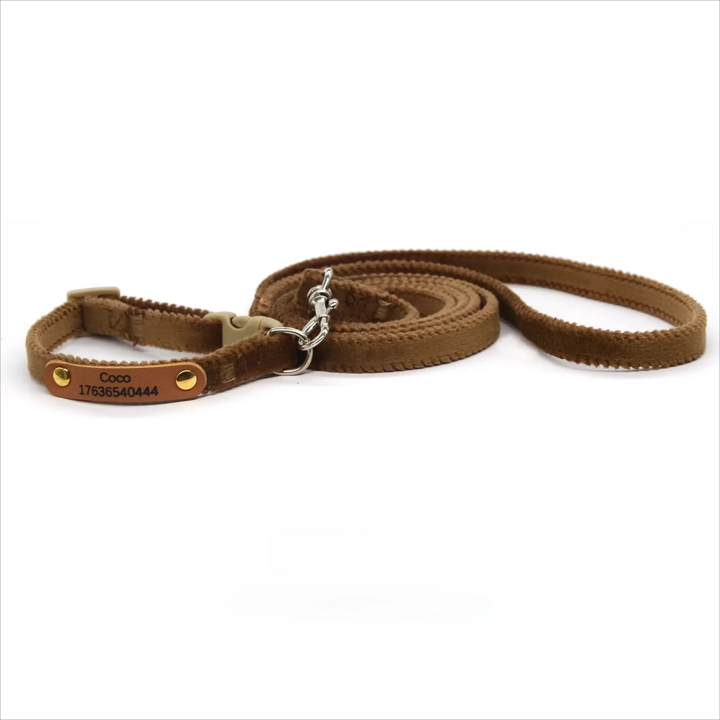Personalized Velvet Pet ID Collar (Laser Engraved)  Decorla