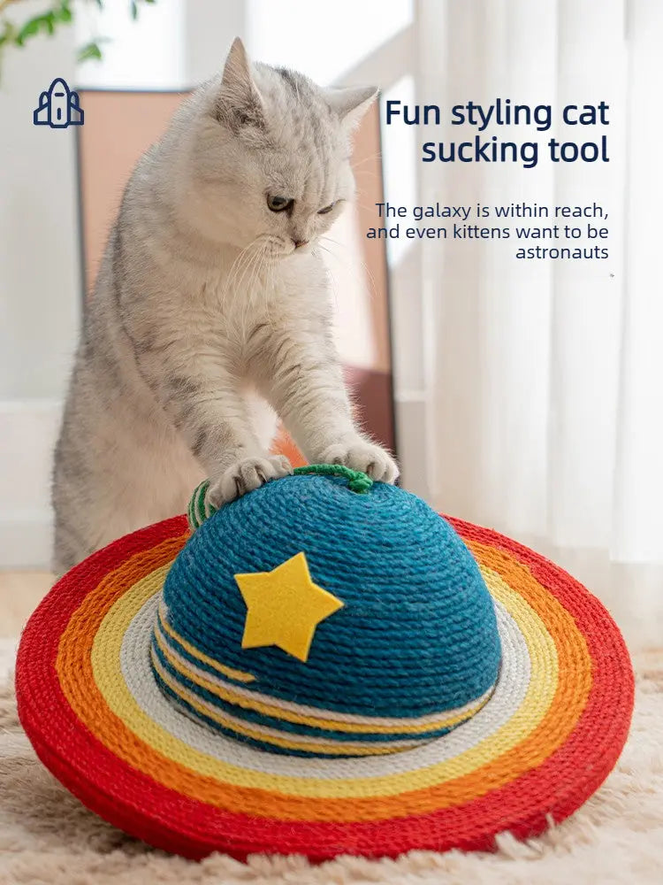 Planet Orbit Cat Scratcher Ball Bed (Sisal Rope)  Decorla
