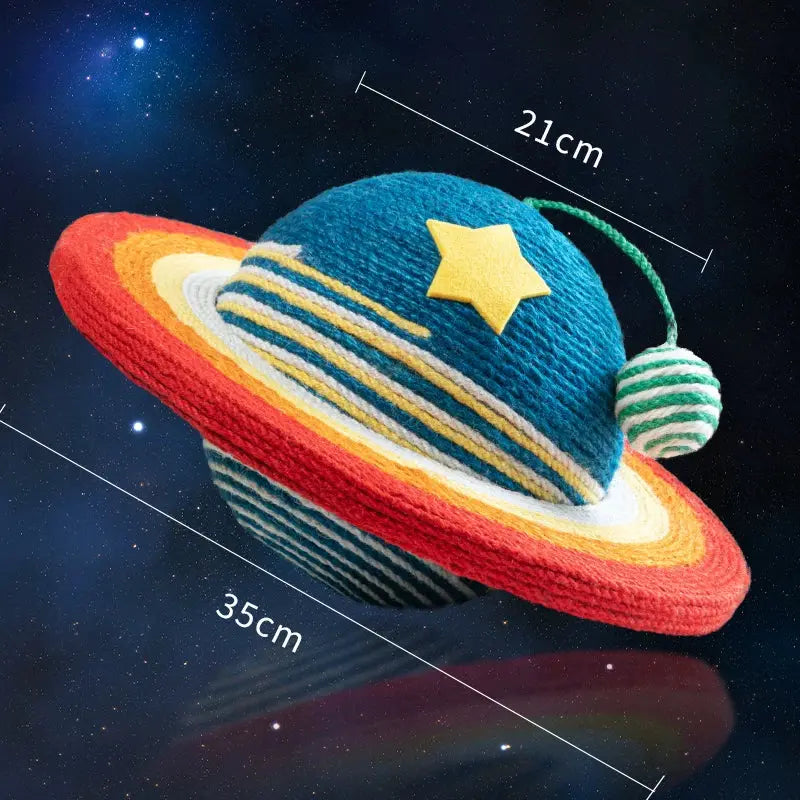 Planet Orbit Cat Scratcher Ball Bed (Sisal Rope)  Decorla