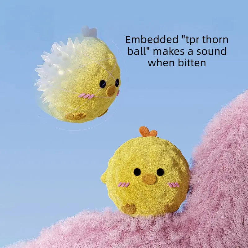 Plush Spiky Squeaky Dog Ball (Bouncy Chew Toy)  Decorla