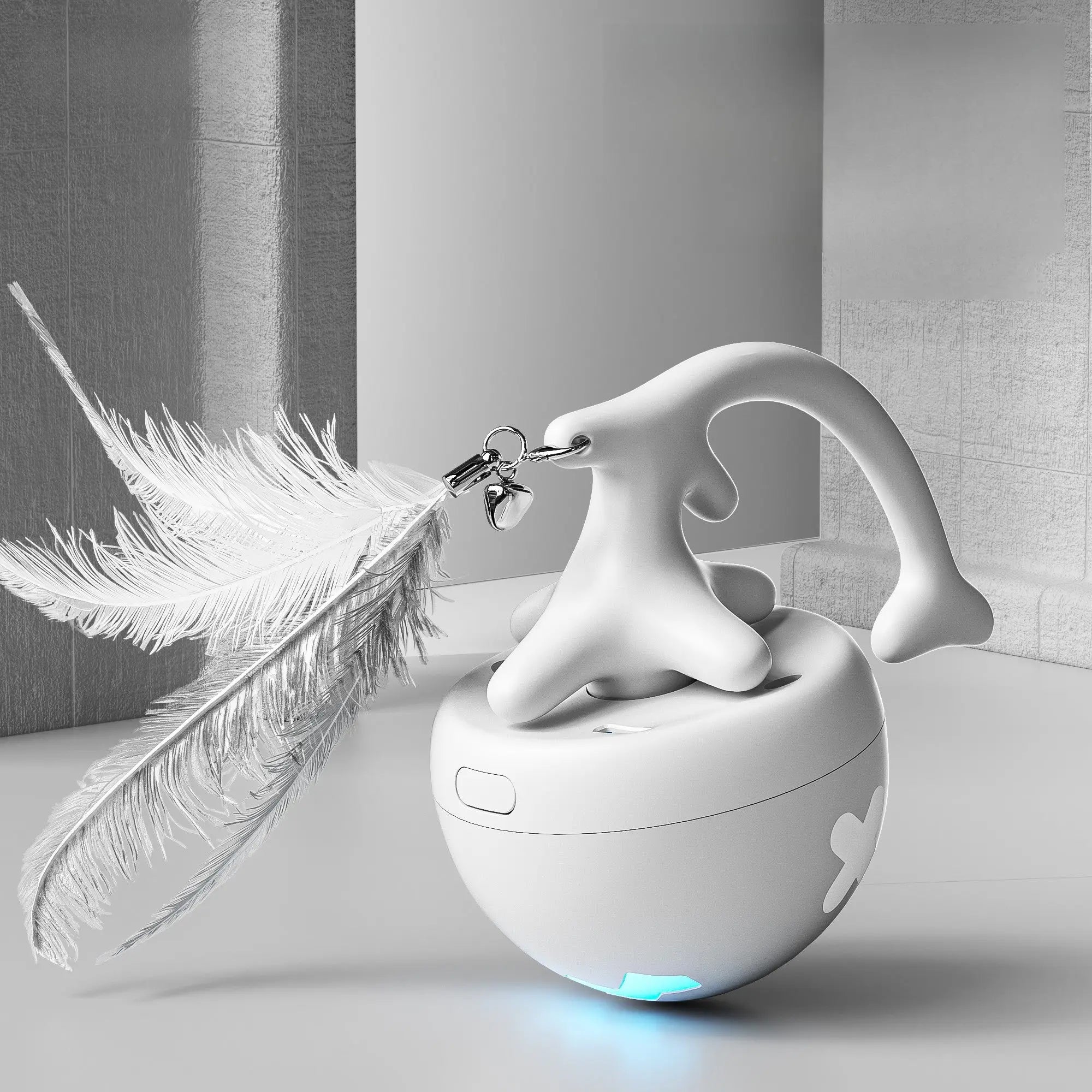 Smart Feather Electric Cat Toy Ball (RGB Self-Rolling)  Decorla