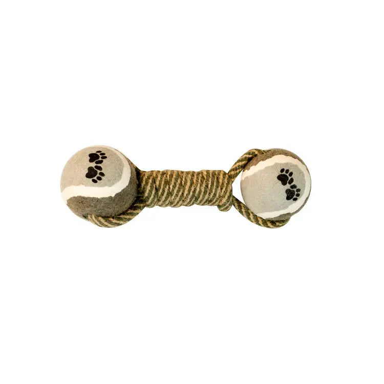Tennis Ball Dumbbell Dog Rope Toy for Tug and Chew  Decorla