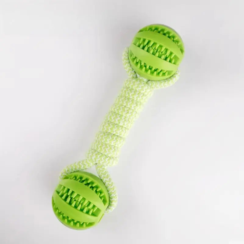 Tennis Ball Dumbbell Dog Rope Toy for Tug and Chew  Decorla