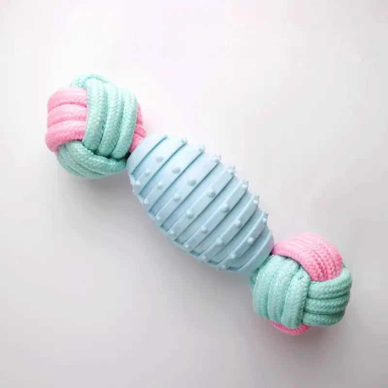 Tennis Ball Dumbbell Dog Rope Toy for Tug and Chew  Decorla