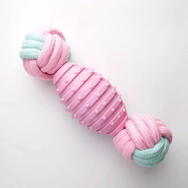 Tennis Ball Dumbbell Dog Rope Toy for Tug and Chew  Decorla