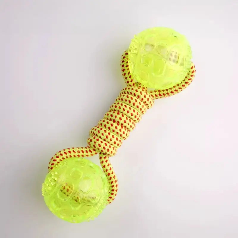 Tennis Ball Dumbbell Dog Rope Toy for Tug and Chew  Decorla